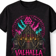 Valhalla Viking Hall Norse Mythology Wolves Ragnarok Unisex T-Shirt