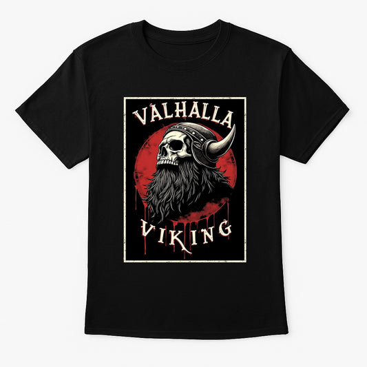 Valhalla Viking Unisex Norse Skull T-Shirt