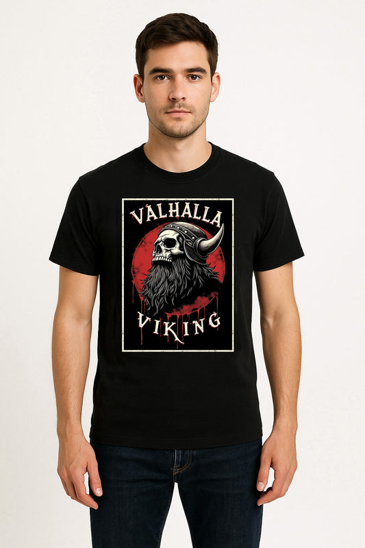 Valhalla Viking Unisex Norse Skull T-Shirt