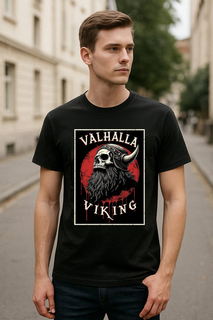 Valhalla Viking Unisex Norse Skull T-Shirt