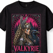 Valkyrie Norse Goddess Viking Warrior Raven Runes Mythology Graphic Unisex T-Shirt