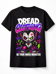 Vampire Monster Horror Gothic Bat Neon Graphic Unisex T-Shirt