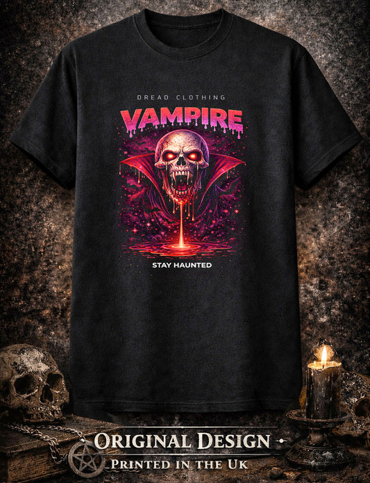 Vampire Skull Unisex Toxic Gothic Horror Graphic T-Shirt Dark Blood Art Tee