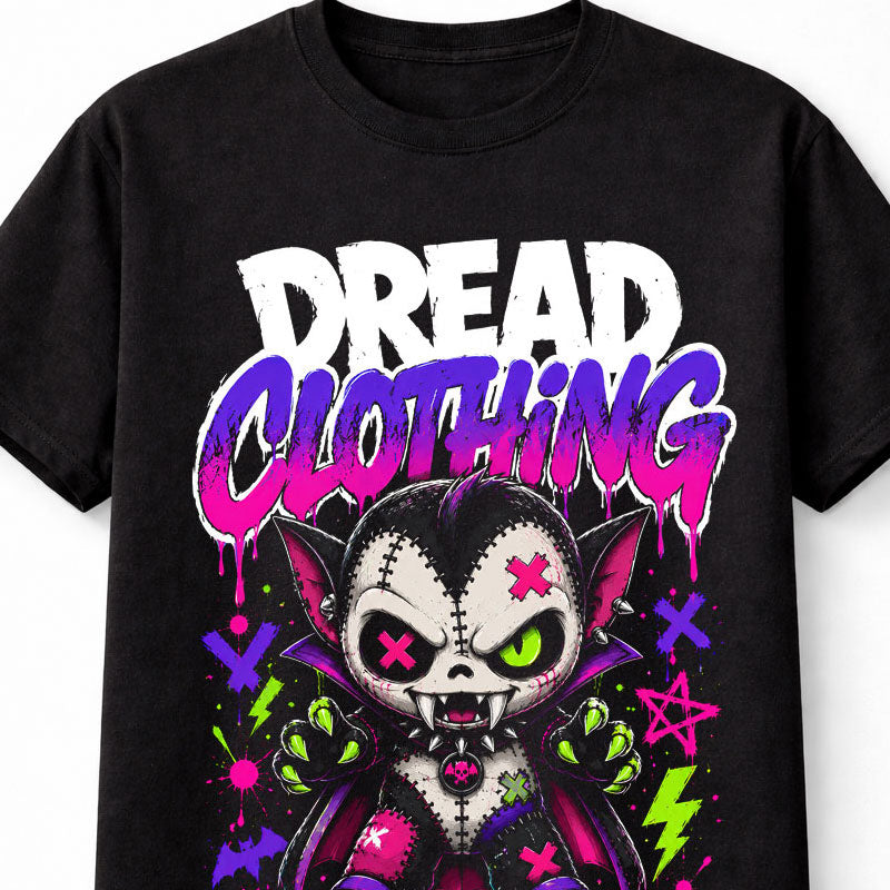 Vampire Monster Horror Gothic Bat Neon Graphic Unisex T-Shirt