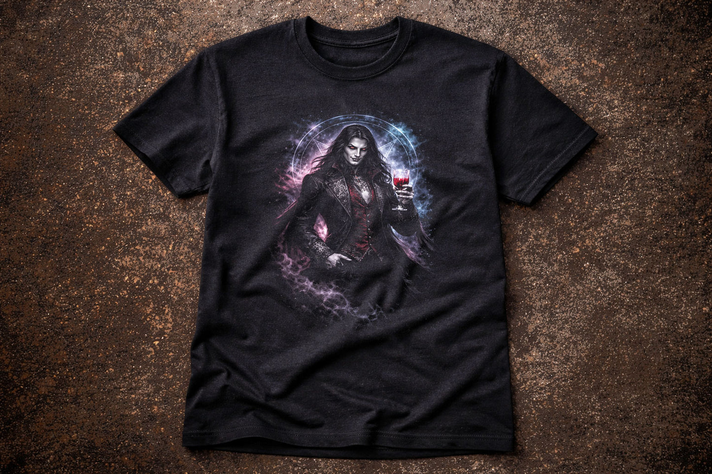 Vampire T-Shirt Dark Fantasy Gothic Aristocrat Unisex Black Graphic Tee
