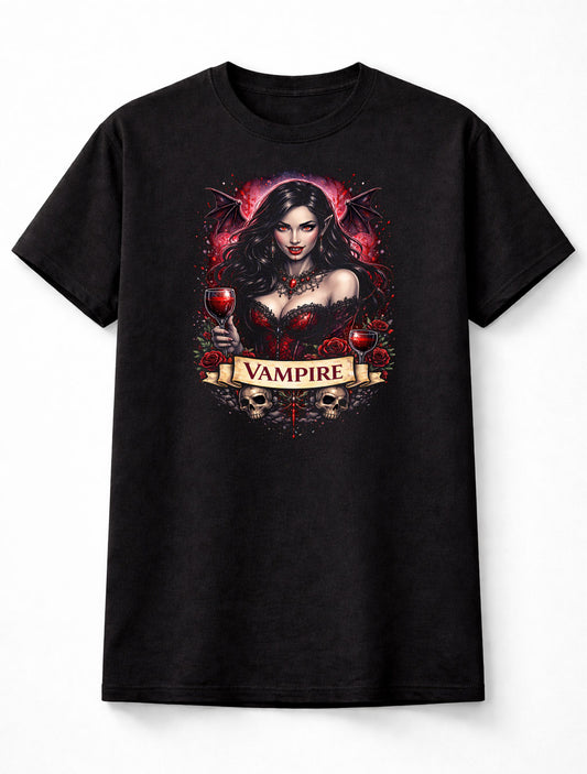 Vampire T Shirt Dark Queen Skull Tattoo Art Tee Unisex Black
