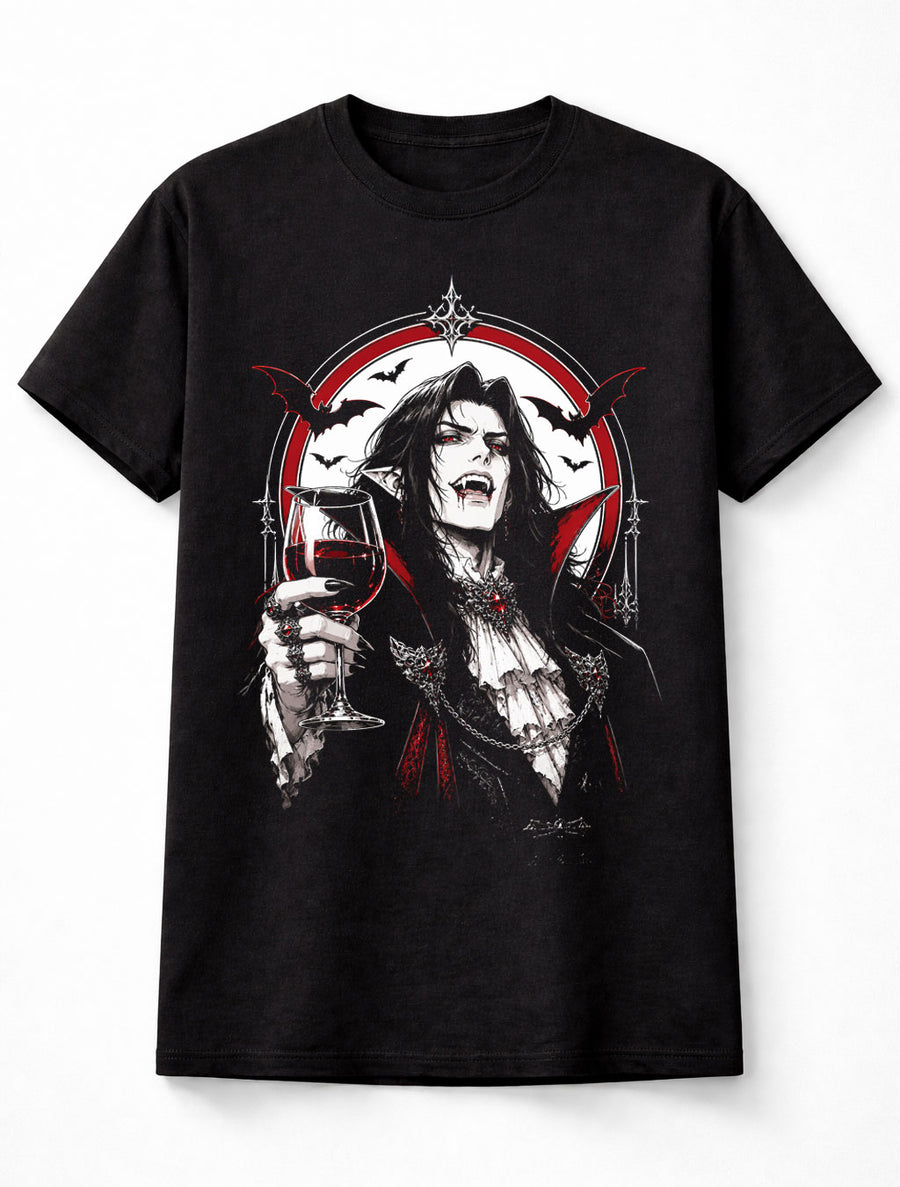 Anime Vampire Lord Gothic Horror Dracula Graphic Unisex T-Shirt