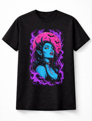 Vampire Demon Girl Gothic Horror Graphic Black Unisex T-Shirt