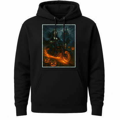 Vampire Rider Gothic Horror Flame-Bound Motorcycle Dark Fantasy Unisex T-Shirt