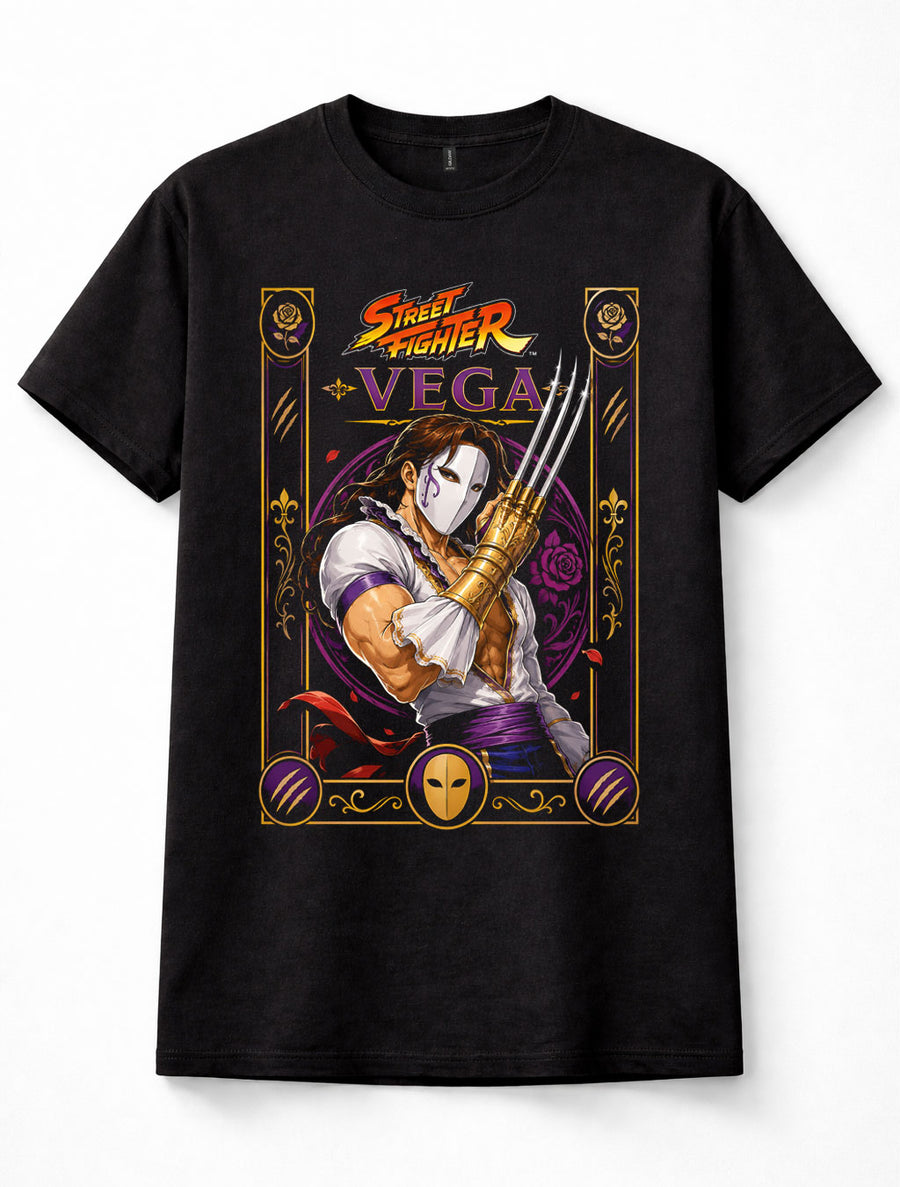 Street Fighter Vega Claw Mask Fighting Game Retro Black Unisex T-Shirt