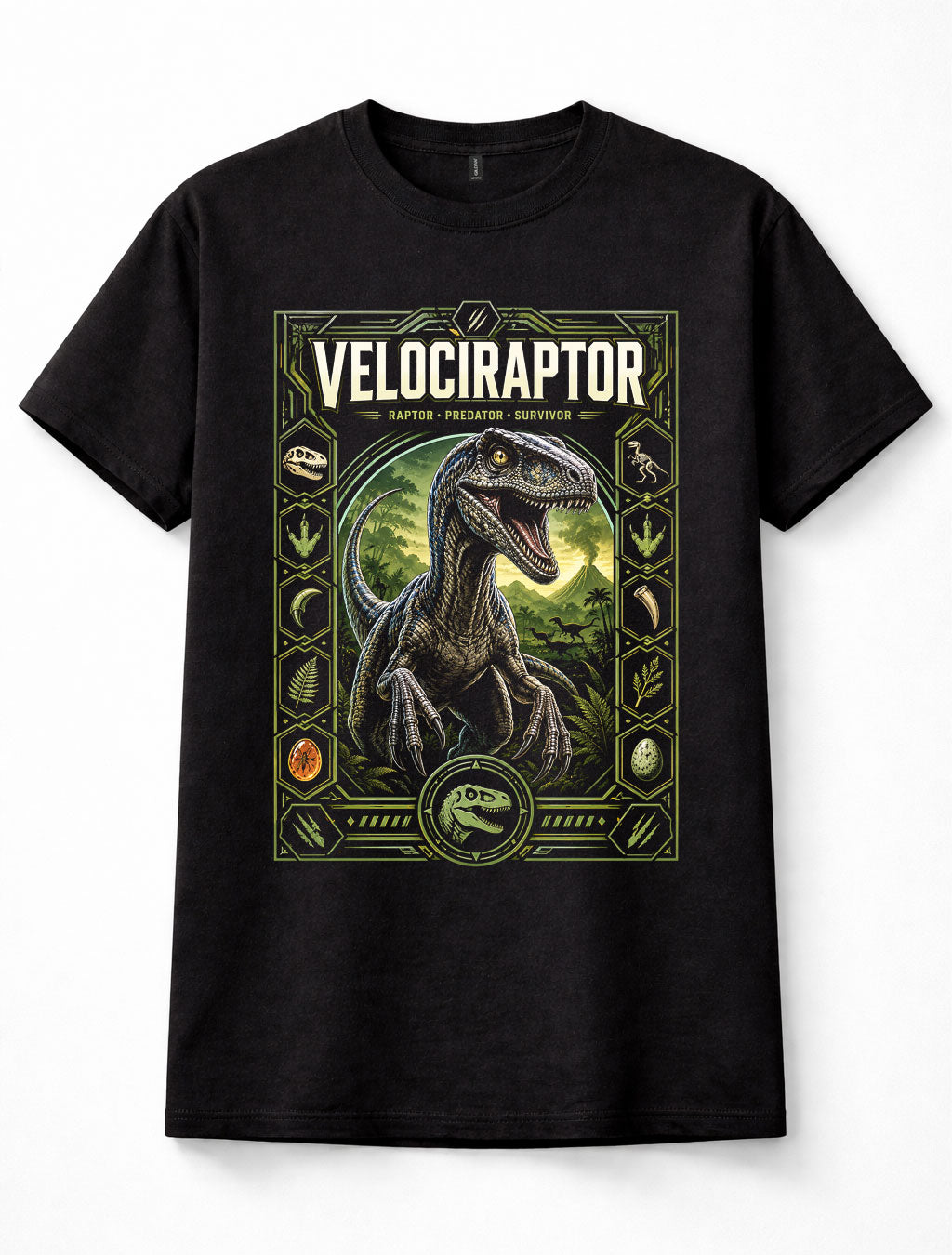 Velociraptor Raptor Dinosaur Prehistoric Graphic Unisex T-Shirt