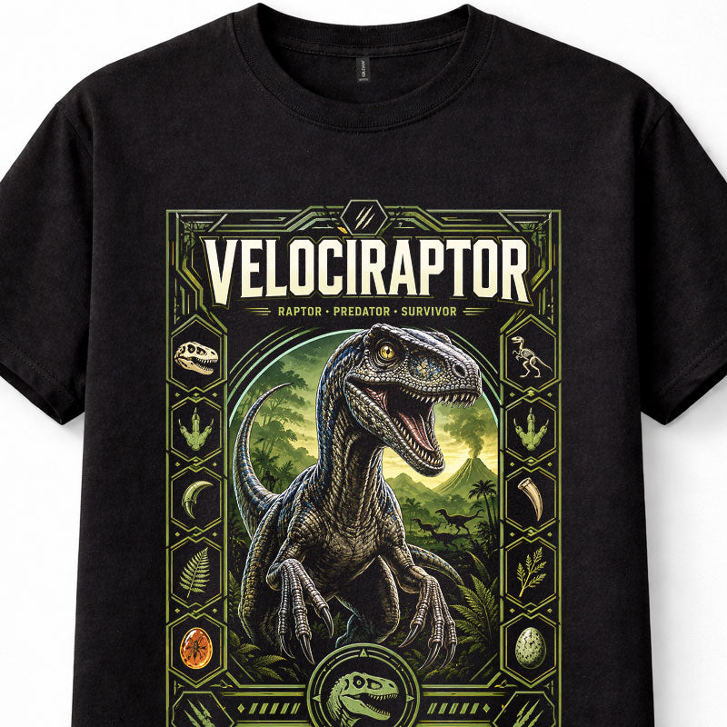 Velociraptor Raptor Dinosaur Prehistoric Graphic Unisex T-Shirt