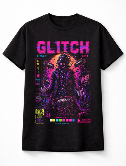 Glitch VHS Reaper Retro Horror Synthwave Video Tape Unisex T-Shirt