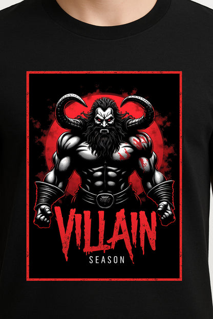 Villain Season Unisex T-Shirt – Dark Side Horned Demon Warrior Chaos Graphic Tee