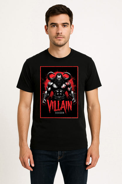 Villain Season Unisex T-Shirt – Dark Side Horned Demon Warrior Chaos Graphic Tee
