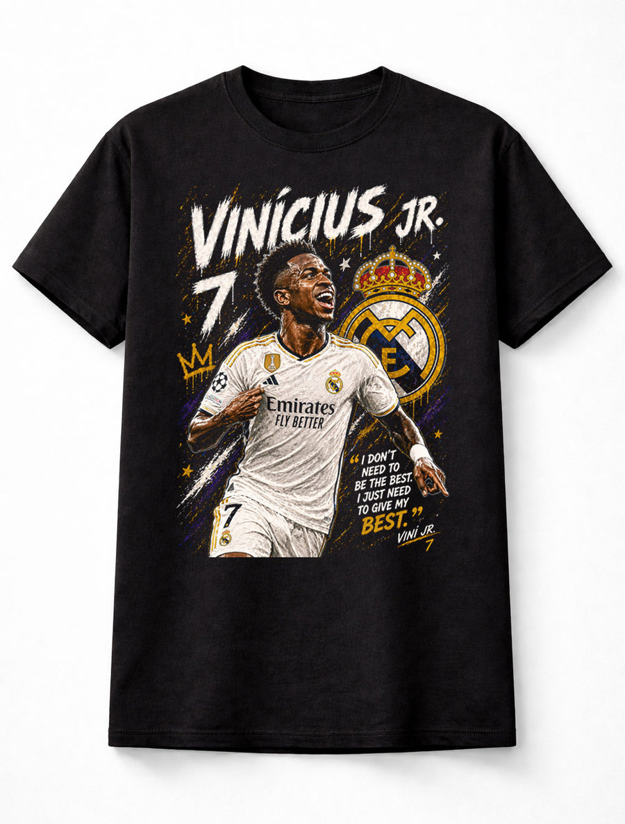 Vinicius Jr 7 Real Madrid Style Soccer Football Fan Graphic Tee Unisex Adults & Kids T-Shirt