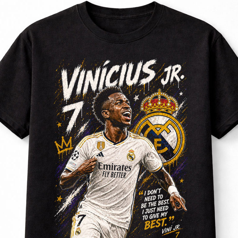Vinicius Jr 7 Real Madrid Style Soccer Football Fan Graphic Tee Unisex Adults & Kids T-Shirt
