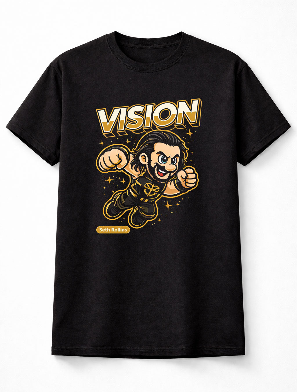 Seth Rollins Visionary WWE Cartoon Wrestler T-Shirt Vision Unisex Adults & Kids