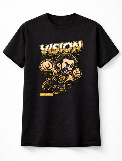 Seth Rollins Visionary WWE Cartoon Wrestler T-Shirt Vision Unisex Adults & Kids