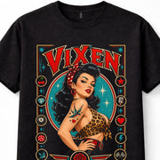 Vixen Pin Up Girl Rockabilly Tattoo Leopard Print Unisex T-Shirt