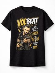 Volbeat Seal The Deal With A Devil Graphic T-Shirt Rockabilly Metal Band Fan Tee Rock Music Lyrics Shirt Adult & Kids Unisex T-Shirt