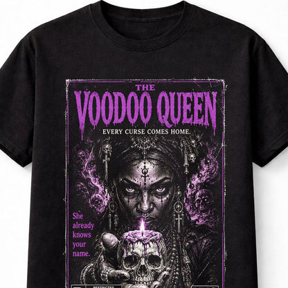 Voodoo Queen Horror Gothic Witchcraft VHS Movie Poster Unisex T-Shirt