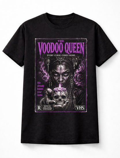 Voodoo Queen Horror Gothic Witchcraft VHS Movie Poster Unisex T-Shirt