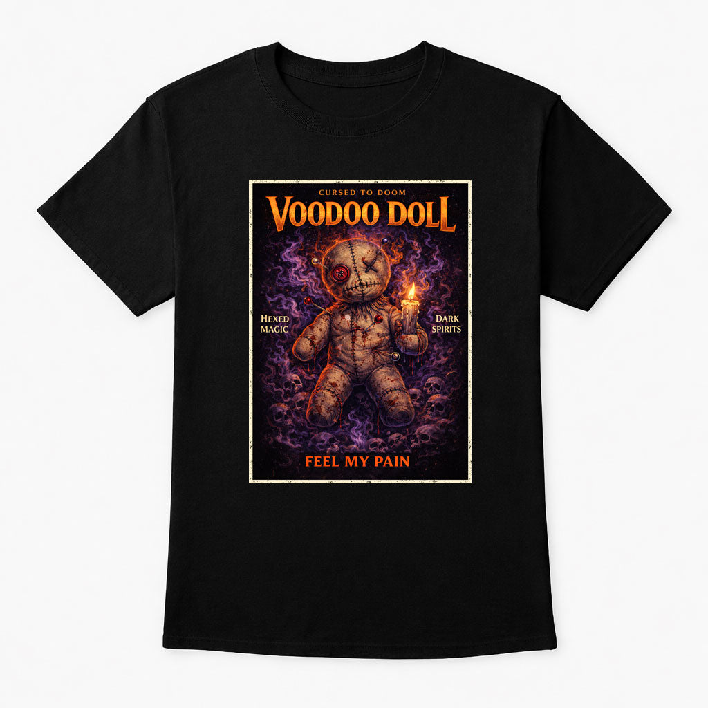 Voodoo Doll Feel My Pain Graphic T Shirt Unisex Gothic Dark Alternative