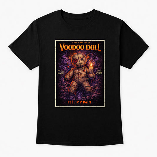 Voodoo Doll Feel My Pain Graphic T Shirt Unisex Gothic Dark Alternative