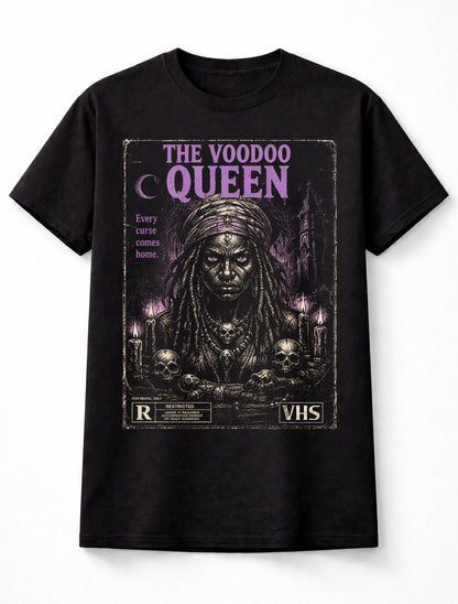 Voodoo Queen Gothic Horror VHS Occult Skull Witch Unisex T-Shirt