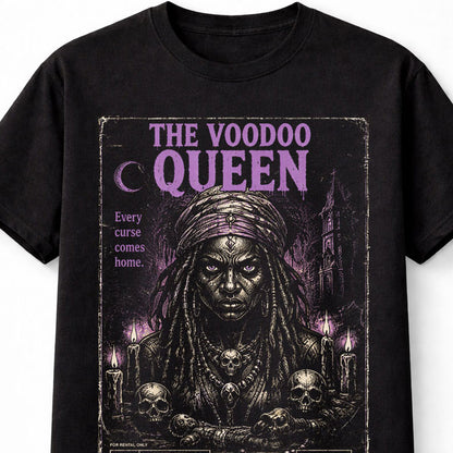 Voodoo Queen Gothic Horror VHS Occult Skull Witch Unisex T-Shirt