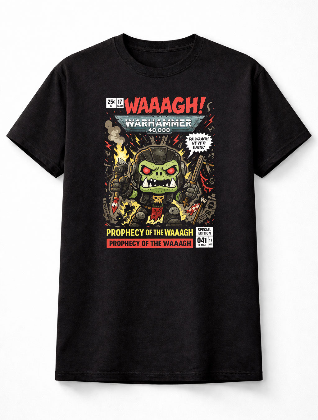 Ork Warhammer 40,000 T-Shirt WAAAGH Gaming Unisex Black Graphic Tee