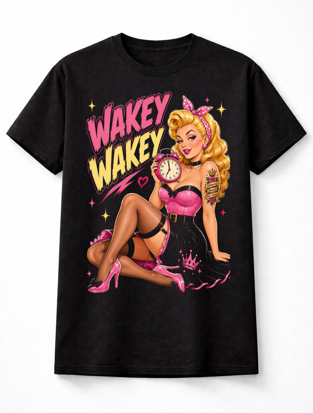 Tattoo Sleeping Beauty Princess Pin Up Rockabilly Retro Fairytale Unisex T-Shirt