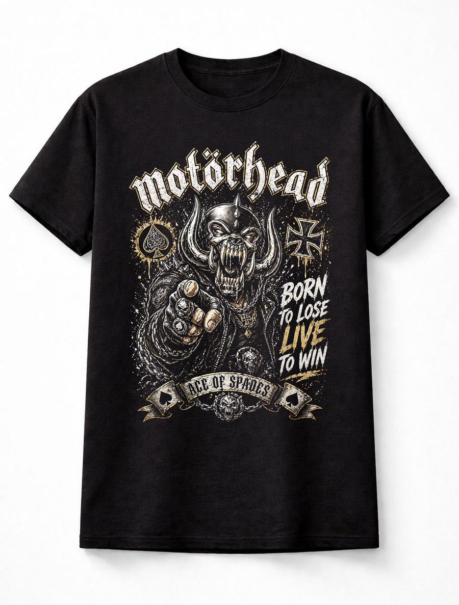 Motörhead Warpig Graphic T-Shirt Ace of Spades Rock Band Tee Born to Lose Live to Win Heavy Metal Adults & Kids Unisex T-Shirt
