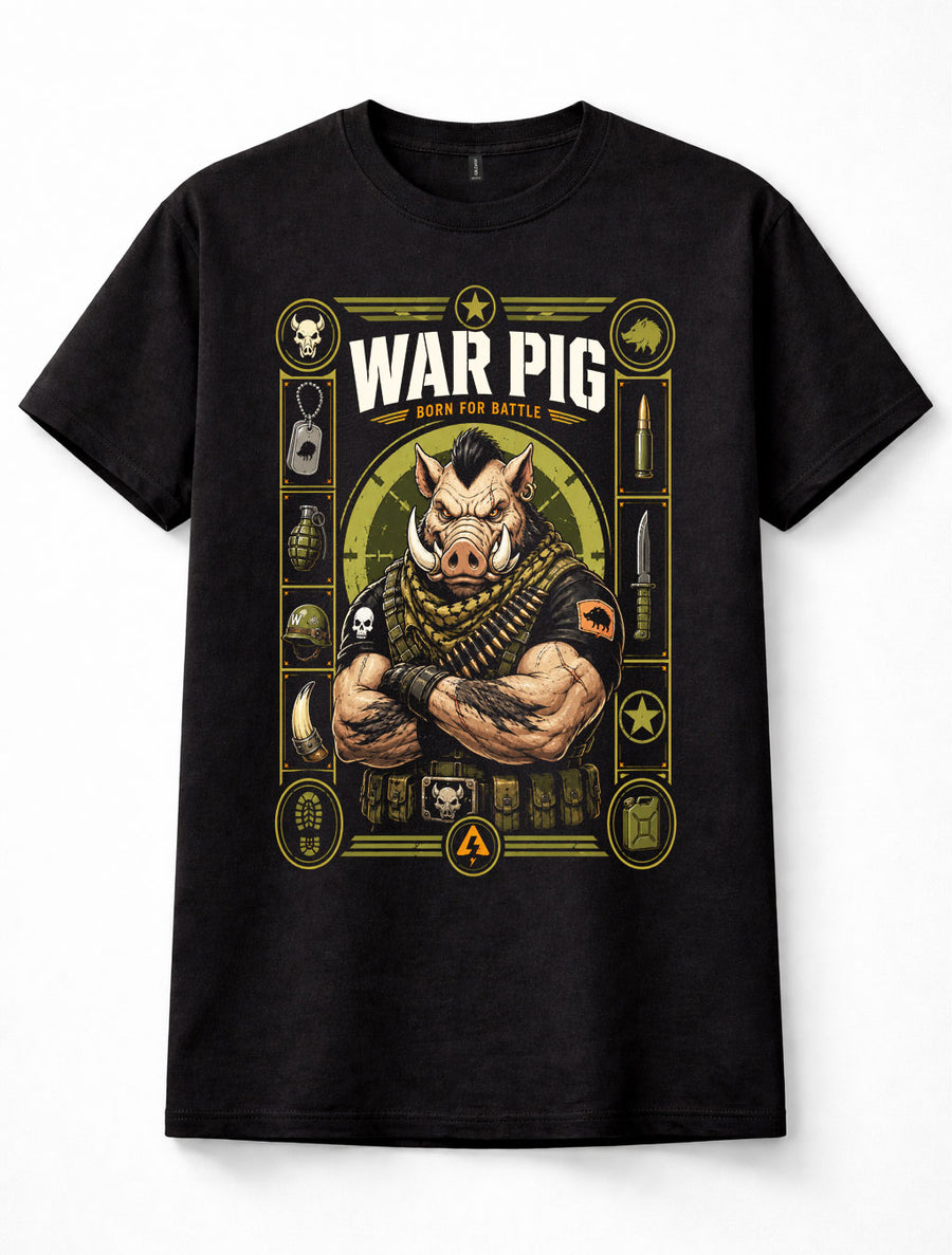War Pig Boar Soldier Military Combat Warrior Battle Tactical Unisex T-Shirt