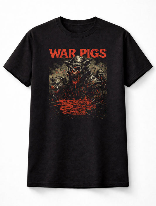War Pigs Black Sabbath T-Shirt Heavy Metal Unisex Black Graphic Tee