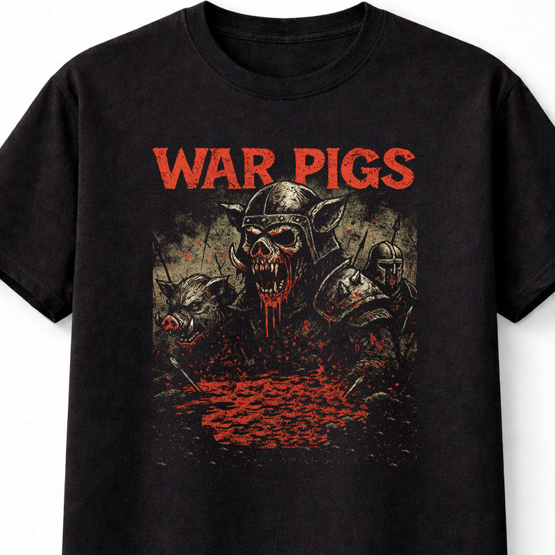 War Pigs Black Sabbath T-Shirt Heavy Metal Unisex Black Graphic Tee