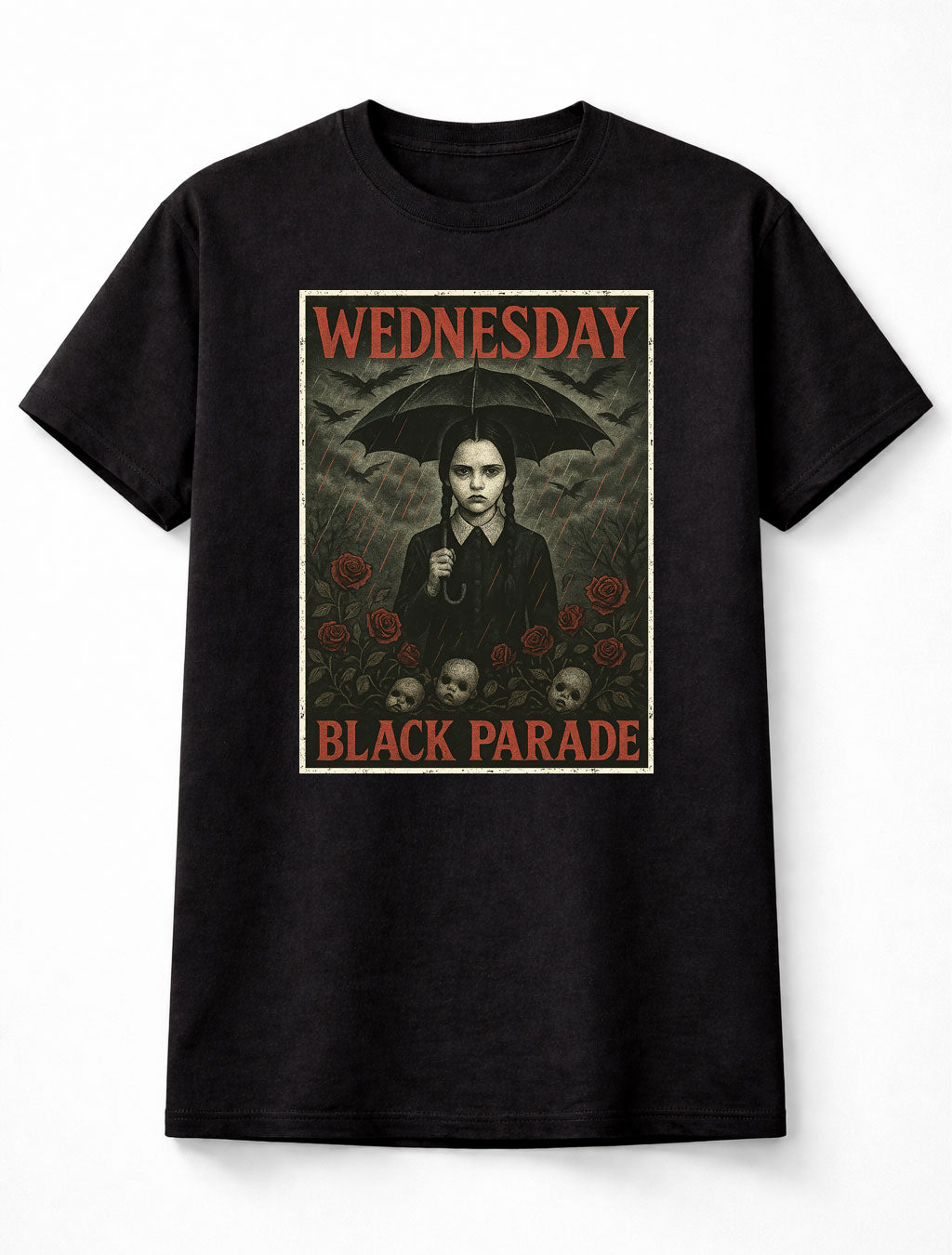 Wednesday Addams Wednesday Black Parade Gothic TV Series Dark Academy Adults & Kids Unisex T-Shirt