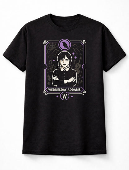 Wednesday Addams T-Shirt – Gothic Raven Nevermore Academy Graphic Tee – Unisex Black Shirt