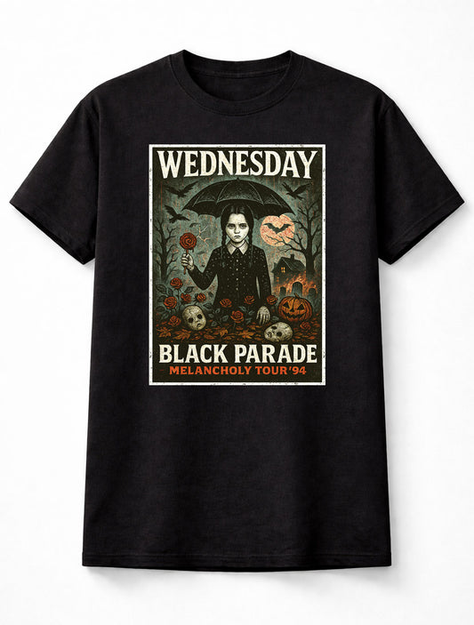 Wednesday Addams Wednesday Black Parade Melancholy Tour Gothic TV Series Adults & Kids Unisex T-Shirt