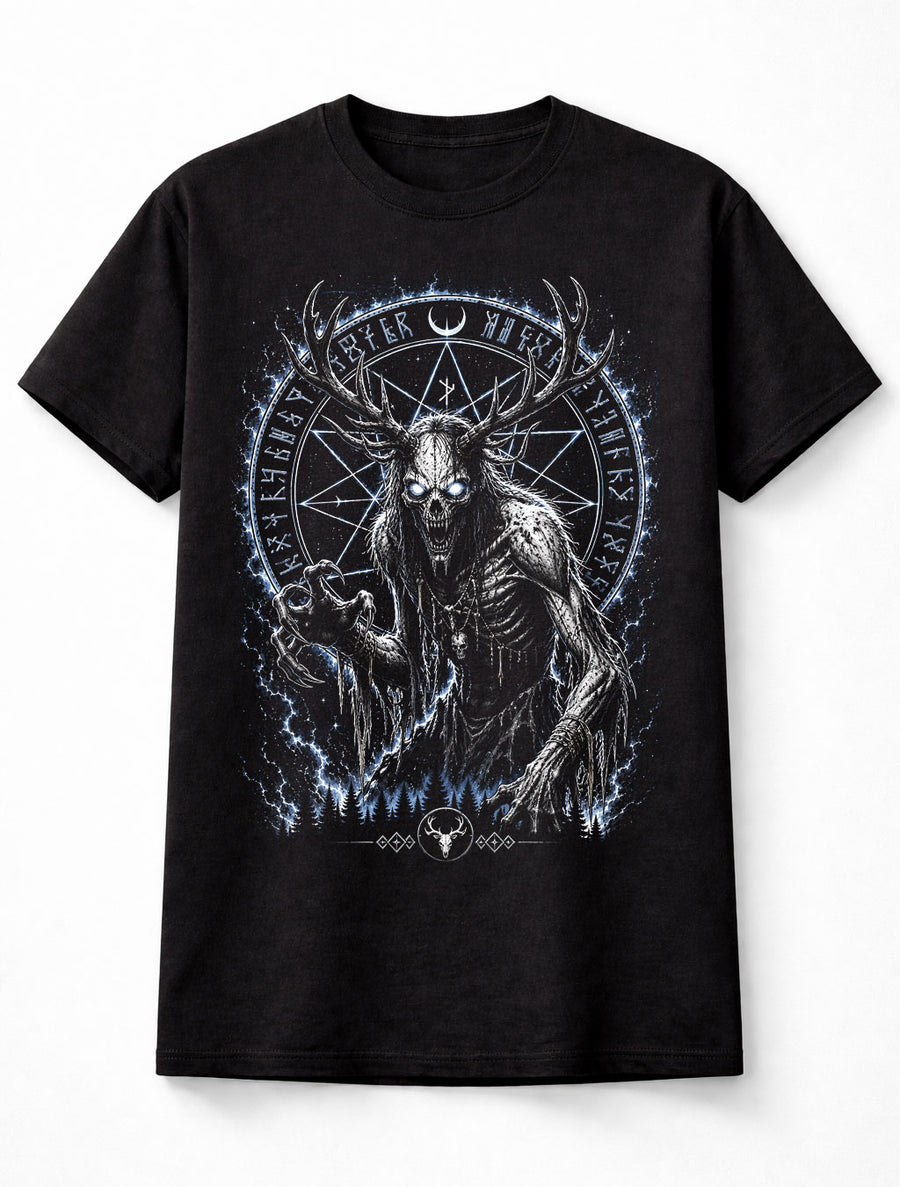 Wendigo Cryptid Horror Monster Occult Gothic Black Unisex T-Shirt