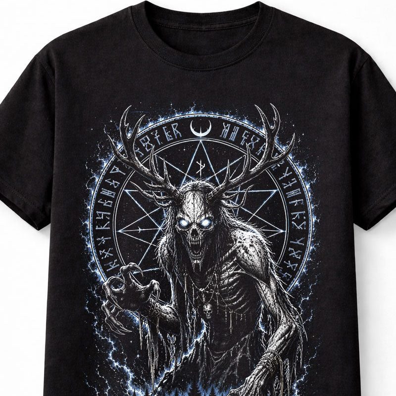 Wendigo Cryptid Horror Monster Occult Gothic Black Unisex T-Shirt