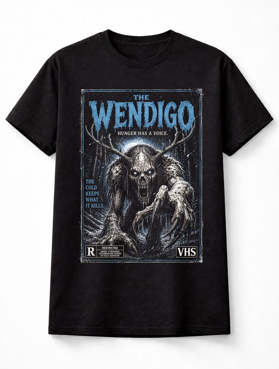 The Wendigo Cryptid Monster Vintage Horror VHS Unisex T-Shirt