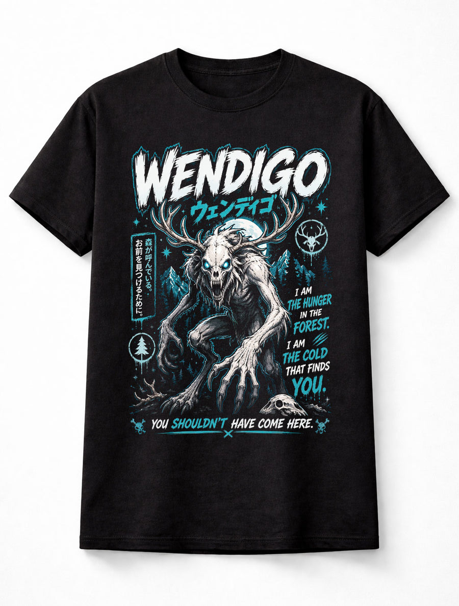 Wendigo Cryptid Horror Monster Gothic Forest Graphic Unisex T-Shirt