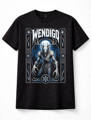 Wendigo Monster Cryptid Folklore Horror Deer Skull Gothic Black Unisex T-Shirt