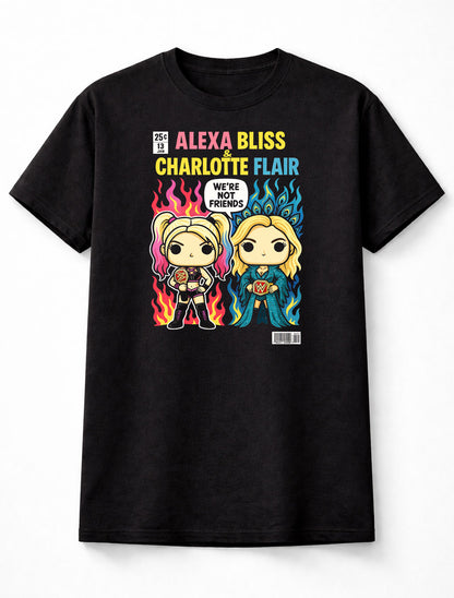 Alexa Bliss “Little Miss Bliss” & Charlotte Flair “The Queen” We’re Not Friends Adults & Kids Unisex T-Shirt