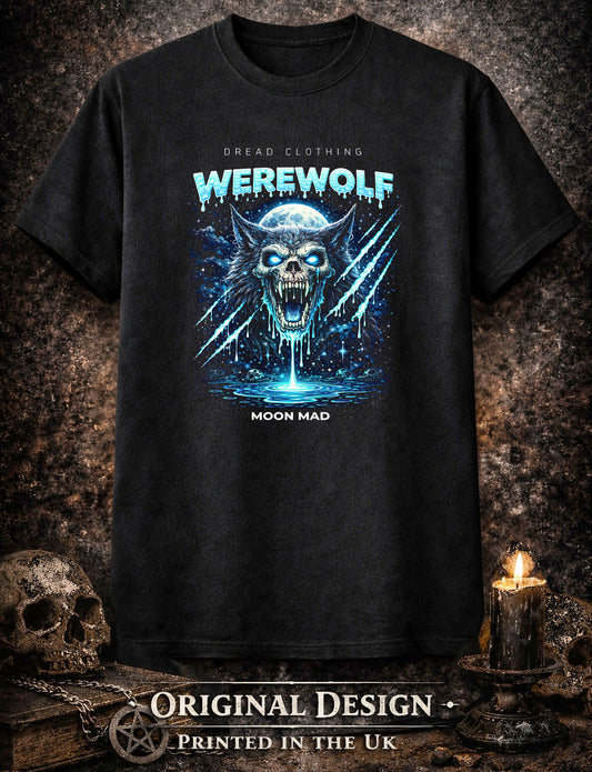 Werewolf Moon Mad Unisex Toxic Gothic Lycan Lunar Horror Graphic T-Shirt