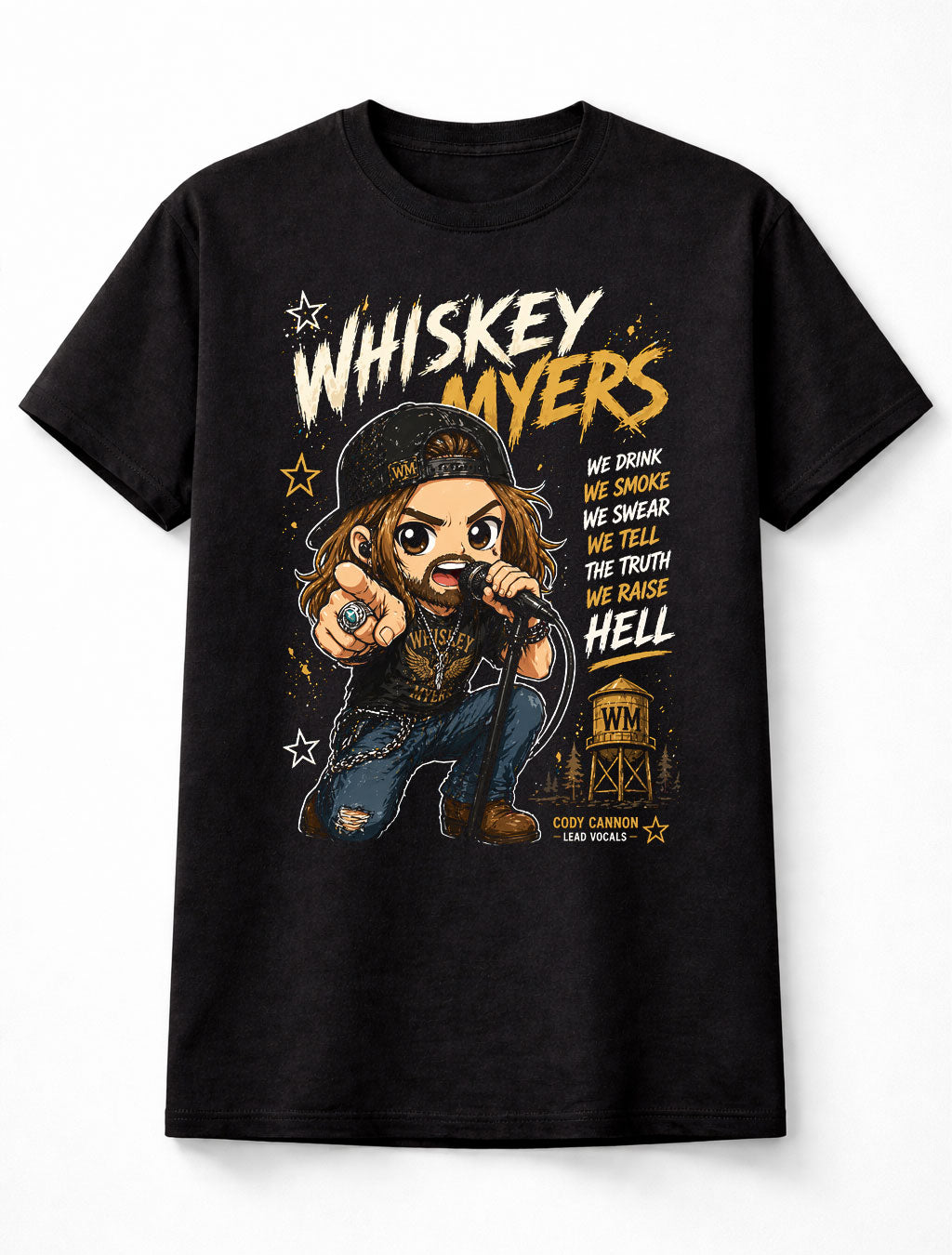 Whiskey Myers Cody Cannon Graphic T-Shirt Southern Rock Country Band Fan Tee Vintage Style Music Shirt Unisex