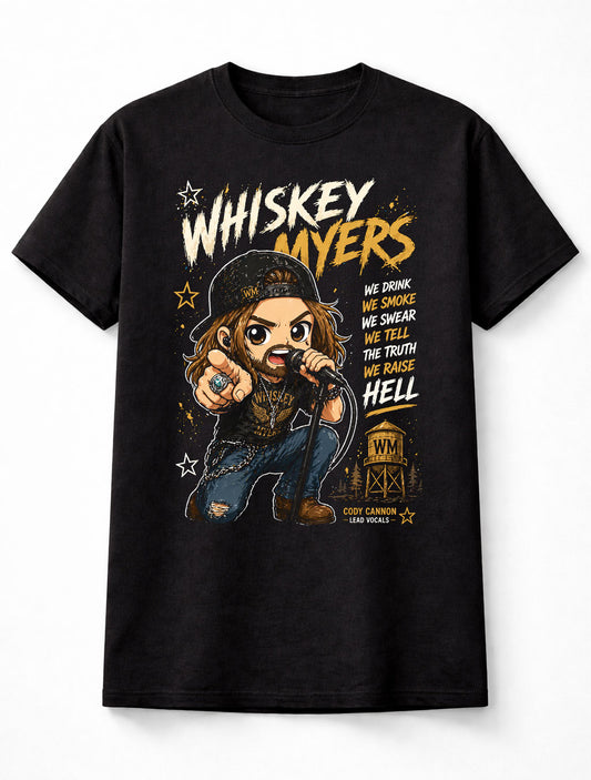 Whiskey Myers Cody Cannon Graphic T-Shirt Southern Rock Country Band Fan Tee Vintage Style Music Shirt Unisex
