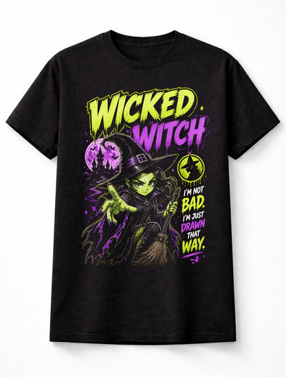 Wicked Witch Gothic Halloween Graphic Tee Spooky Witchy Unisex T-Shirt